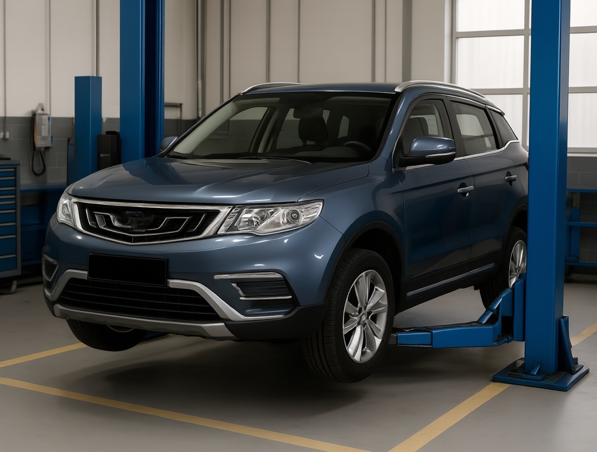 Geely Atlas после диагностики ходовой в автотехцентре