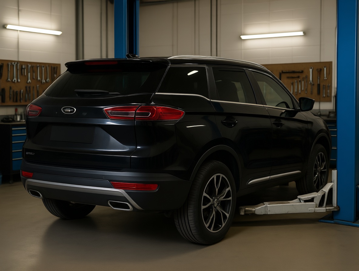 Geely Atlas после диагностики системы охлаждения в автотехцентре