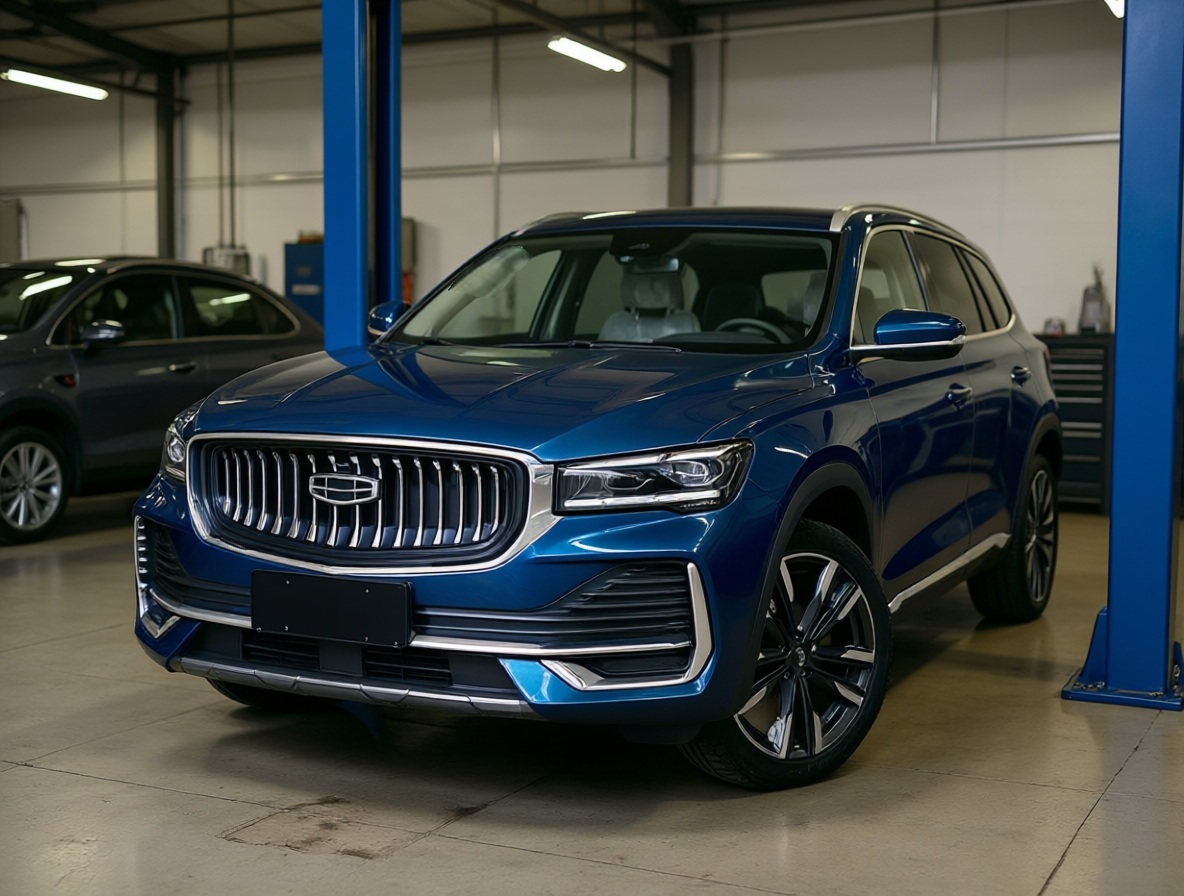 Geely Monjaro готовится к замене помпы в автотехцентре