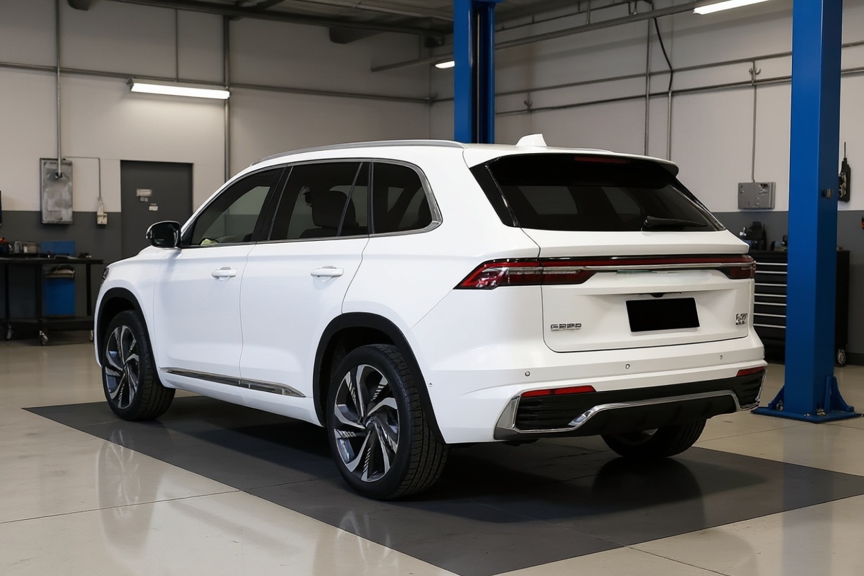 Geely Monjaro готовится к замене свечей зажигания в автотехцентре