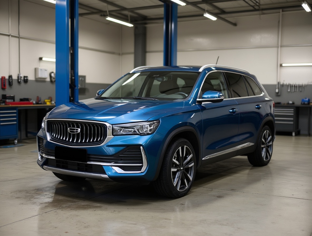 Geely Monjaro готовится к заправке кондиционера в автотехцентре